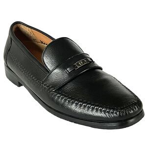 French Shriner Horsebit Loafer Moc Pebbled Leather Black Shoes 12 W Mens Camden